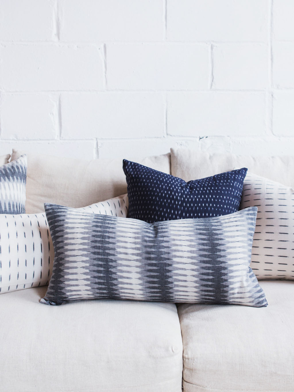 Navy clearance ikat pillow