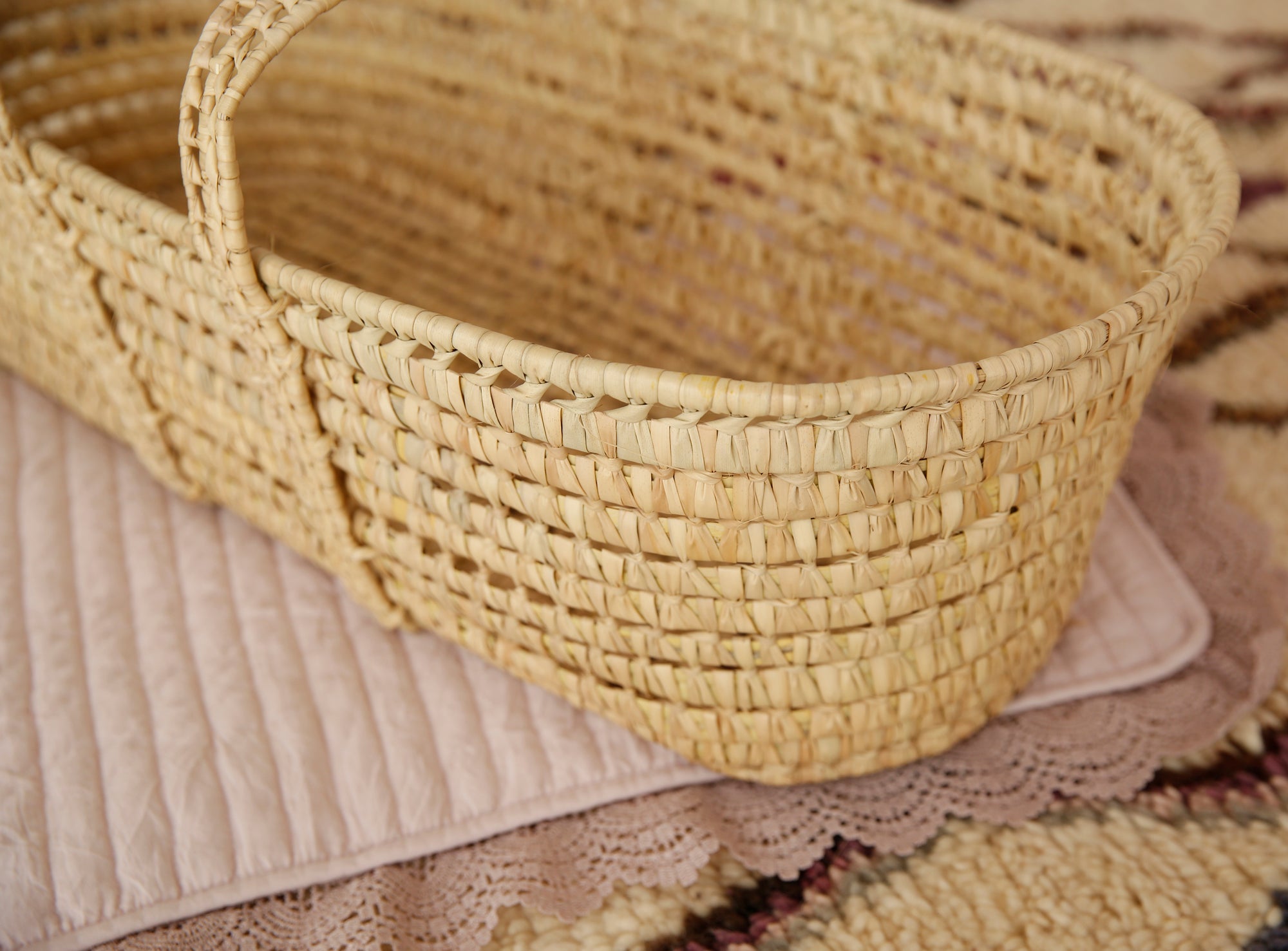 Handwoven Straw Bassinet // Moses Crib