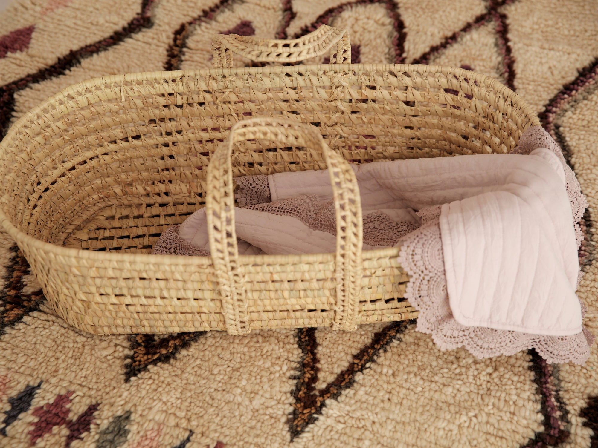 Handwoven Straw Bassinet // Moses Crib